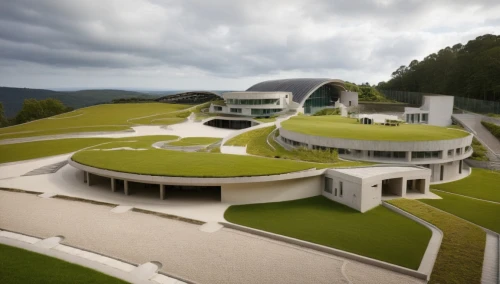 futuristic architecture,grass roof,eco hotel,futuristic art museum,roof landscape,eco-construction,archidaily,modern architecture,guggenheim museum,turf roof,dunes house,chancellery,solar cell base,glass rock,slovenia,cube house,arhitecture,cubic house,school design,smart house,Photography,General,Realistic