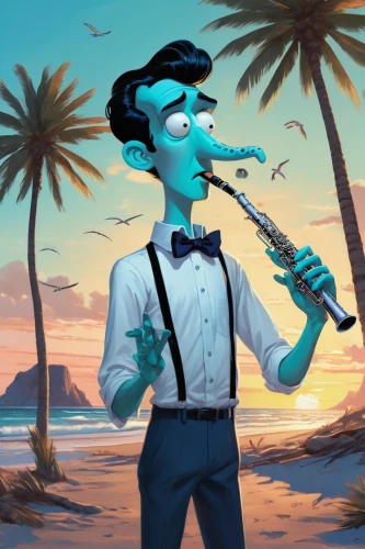 man with saxophone,clarinetist,trumpet player,the flute,saxophone playing man,flautist,blue hawaii,flute,clarinet,saxophonist,saxophone player,sax,trumpet climber,saxophone,wind instrument,singing sand,musician,melodica,woodwind instrument,2d,Conceptual Art,Sci-Fi,Sci-Fi 06