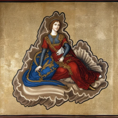 cepora judith,joan of arc,portrait of christi,almudena,the prophet mary,mary-gold,elizabeth i,celtic queen,matador,artemisia,portrait of a woman,woman sitting,mary 1,rosella,lacerta,cavalier,khokhloma painting,queen of hearts,the angel with the veronica veil,minerva,Illustration,Realistic Fantasy,Realistic Fantasy 42