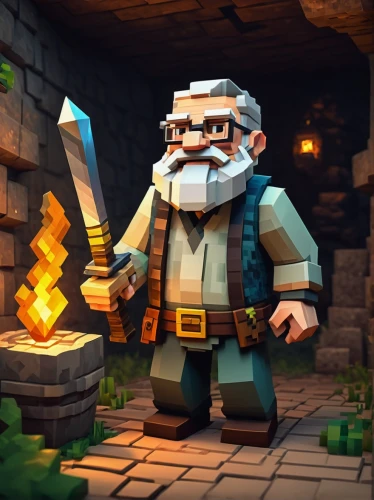 scandia gnome,dwarf,blacksmith,geppetto,gnome,dwarf cookin,dwarf sundheim,miner,dwarves,woodsman,dwarf ooo,lumberjack,shopkeeper,wood shaper,stone background,dane axe,wood elf,bricklayer,builder,3d render,Illustration,Retro,Retro 09