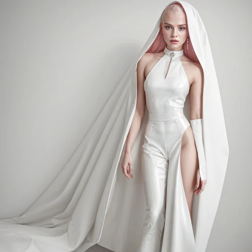 bridal clothing,wedding gown,bridal dress,wedding dress,suit of the snow maiden,the angel with the veronica veil,wedding dresses,white silk,one-piece garment,bridal,dress form,albino,fashion design,bridal veil,dead bride,white winter dress,wedding dress train,garment,bridal party dress,silver wedding