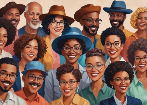 afroamerican,cartoon people,diverse family,vector people,retro cartoon people,connectedness,afro-american,self unity,diverse,dental icons,diversity,group of people,community connection,mahogany family,afro american,unity in diversity,seven citizens of the country,straw hats,people characters,multi-racial,Illustration,Vector,Vector 07