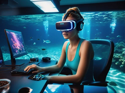 dive computer,vr,virtual reality,virtual reality headset,vr headset,virtual world,immersion,women in technology,aqua studio,diveevo,deep sea diving,scuba,virtual landscape,underwater background,immersed,scuba diving,under the water,ocean underwater,underwater diving,underwater sports,Photography,Artistic Photography,Artistic Photography 01