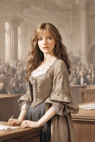 girl in a historic way,church painting,girl studying,bougereau,contemporary witnesses,barrister,justitia,portrait of a girl,librarian,lady justice,emile vernon,young woman,salt and light,constitution,background image,joan of arc,carmelite order,church faith,civil servant,portrait of christi,Digital Art,Comic