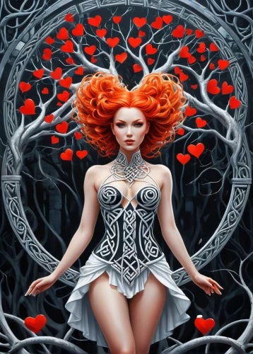 queen of hearts,fantasy art,cupido (butterfly),the enchantress,fairy queen,faery,faerie,dryad,celtic queen,cupid,heart and flourishes,fantasy woman,fire heart,secret garden of venus,fairy tale character,heart flourish,sorceress,heart chakra,redhead doll,fantasy picture,Photography,Fashion Photography,Fashion Photography 26