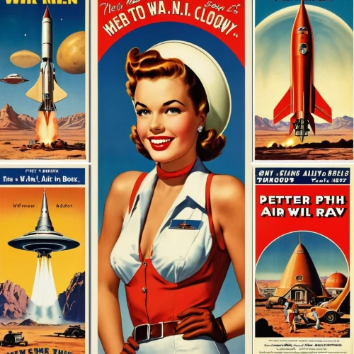 atomic age,retro women,cosmonautics day,retro 1950's clip art,mission to mars,space tourism,film poster,travel poster,vintage advertisement,advertisement,retro woman,old ads,lockheed,vintage illustration,advertising campaigns,vintage labels,vintage art,science-fiction,italian poster,pin ups,Photography,General,Realistic