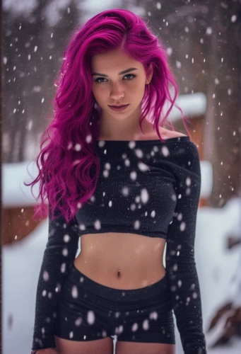 winter background,pink hair,snowflake background,winterblueher,purple and pink,christmas snowy background,purple background,in the snow,snowy,magenta,snow cherry,photoshop manipulation,purple,snow angel,dark pink in colour,snow scene,violet,fae,pink-purple,purple skin,Photography,General,Cinematic