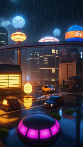 car dealership,retro diner,electric gas station,car hop,drive in restaurant,ufo interior,futuristic landscape,roundabout,rain bar,gas-station,ambient lights,nightclub,car showroom,gas station,car wash,motel,parking lot,car salon,holiday motel,drive-in,Photography,General,Realistic