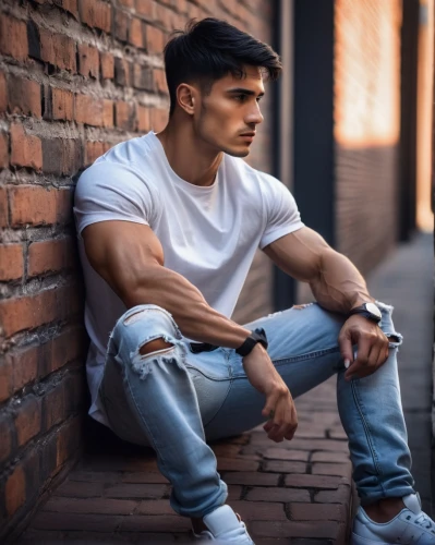 male model,man on a bench,danila bagrov,lukas 2,muscular,ryan navion,austin stirling,latino,jeans background,veins,triceps,men's wear,muscle icon,joe iurato,arms,basic pump,muscle angle,semi-profile,alex andersee,muscular build,Photography,Black and white photography,Black and White Photography 04
