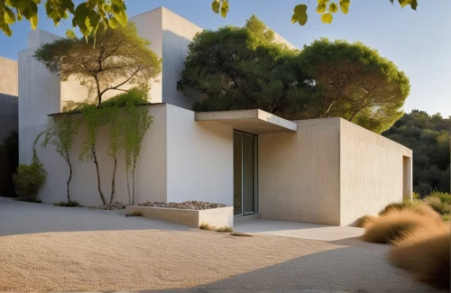 dunes house,cubic house,archidaily,modern house,cube house,exposed concrete,corten steel,modern architecture,residential house,clay house,house shape,inverted cottage,summer house,frame house,model house,timber house,private house,wooden house,garden buildings,olive tree,Photography,General,Realistic