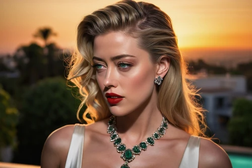 cuban emerald,jeweled,hollywood actress,necklace,jewelry,pearl necklace,christmas jewelry,bridal jewelry,diamond jewelry,emerald,marylyn monroe - female,gold jewelry,jewlry,female hollywood actress,red lips,earrings,in green,gift of jewelry,green,vintage woman,Art,Artistic Painting,Artistic Painting 34
