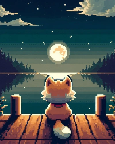 pixel art,pixel,moonrise,blood moon,evening lake,full moon,super moon,lunar,moonlight,retro styled,big moon,dusk,dusk background,moonlit night,blood moon eclipse,moon night,moon and star background,moonlit,retro background,full moon day