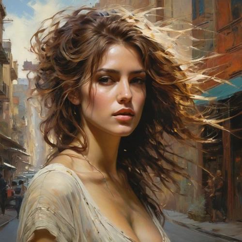 romantic portrait,young woman,italian painter,city ​​portrait,mystical portrait of a girl,oil painting,girl portrait,oil painting on canvas,woman portrait,portrait of a girl,fantasy art,art painting,girl in cloth,bouffant,fineart,girl with cloth,little girl in wind,world digital painting,girl in a historic way,fantasy portrait,Photography,General,Natural