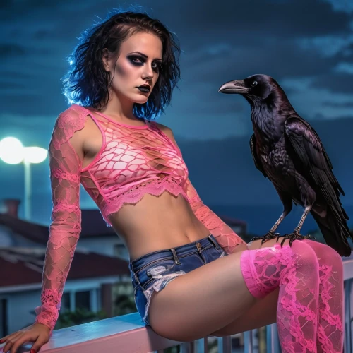 birds of prey-night,birds of prey,mina bird,raven girl,raven bird,neo-burlesque,raven,crow queen,bird of prey,ravens,hedwig,crows bird,neon body painting,bird bird-of-prey,king of the ravens,3d crow,nocturnal bird,murder of crows,corvus,crows,Photography,General,Realistic