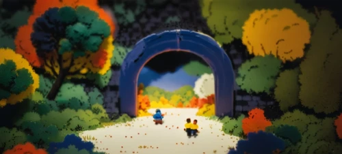 cartoon forest,tunnel,the blue caves,rainbow bridge,cartoon video game background,enchanted forest,hollow way,cave tour,wall tunnel,cave,the limestone cave entrance,blue caves,lava tube,fairy forest,blue cave,children's background,torii tunnel,heaven gate,the mystical path,paper art,Unique,3D,Toy
