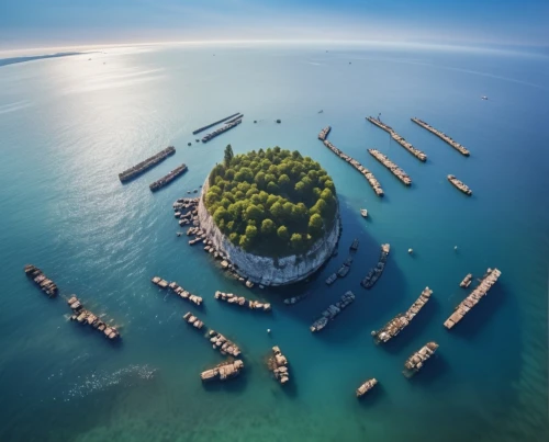 artificial island,artificial islands,floating huts,costa concordia,venetian lagoon,over water bungalows,floating islands,island suspended,islet,flying island,uninhabited island,cube stilt houses,floating island,lavezzi isles,lake balaton,cube sea,mushroom island,floating restaurant,lake garda,very large floating structure,Photography,General,Commercial
