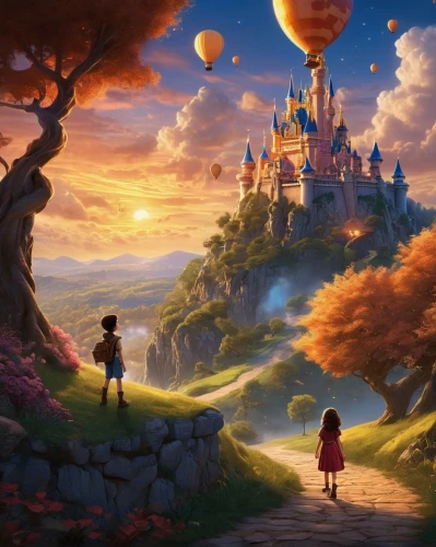 fantasy world,fantasy picture,dream world,shanghai disney,fantasy landscape,fantasia,3d fantasy,fairy tale castle,fairy tale,children's background,children's fairy tale,fairy world,magical adventure,a fairy tale,fantasy city,cg artwork,way of the roses,hot-air-balloon-valley-sky,world digital painting,fairytale,Photography,Artistic Photography,Artistic Photography 15