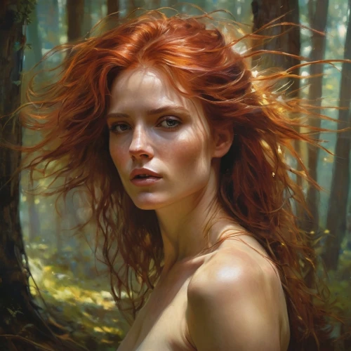 dryad,fantasy portrait,redheads,mystical portrait of a girl,red-haired,fae,faery,faerie,fantasy art,red head,romantic portrait,rusalka,the enchantress,redheaded,redhead,world digital painting,natura,redhair,fantasy picture,young woman,Photography,General,Cinematic