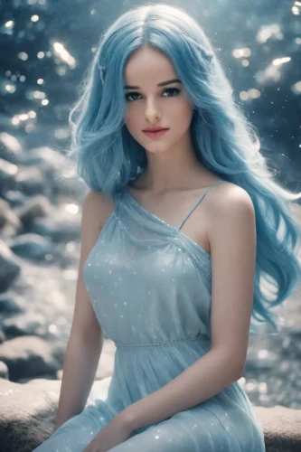 the snow queen,ice queen,mermaid background,elsa,winterblueher,celtic woman,ice princess,blue enchantress,aquarius,holly blue,fantasy woman,fairy queen,water nymph,white rose snow queen,lycia,mermaid,fantasia,fantasy picture,the sea maid,fairy tale character,Photography,Cinematic