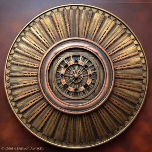 decorative plate,wooden plate,decorative fan,art deco ornament,water lily plate,circular ornament,wooden wheel,vintage dishes,bell plate,dharma wheel,trivet,ship's wheel,art deco wreaths,pineapple sprocket,dartboard,serving tray,wind rose,decorative art,old wooden wheel,the aztec calendar,Illustration,Realistic Fantasy,Realistic Fantasy 13