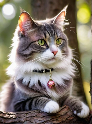 norwegian forest cat,american curl,siberian cat,british longhair cat,domestic long-haired cat,maincoon,american bobtail,domestic short-haired cat,kurilian bobtail,napoleon cat,cat european,cat portrait,breed cat,perched on a log,regal,cat image,american shorthair,silver tabby,british longhair,turkish angora,Art,Classical Oil Painting,Classical Oil Painting 30