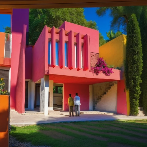 colorful facade,saturated colors,3d render,art deco,color is changable in ps,house painting,an apartment,rosa cantina,render,3d rendering,aperol,development concept,apartment house,hacienda,3d rendered,bistro,concept art,colorful city,a restaurant,cubic house,Photography,General,Realistic