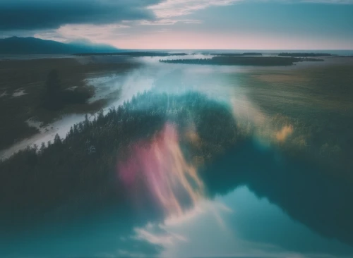 mists over prismatic,vapors over grand prismatic spring,acid lake,virtual landscape,aerial landscape,veil fog,foggy landscape,wave of fog,waterscape,colorful grand prismatic spring,spectral colors,rainbow clouds,northen lights,mist,double exposure,floating over lake,multiple exposure,northernlight,water scape,underwater landscape,Photography,Artistic Photography,Artistic Photography 07