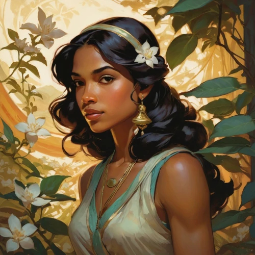 jasmine blossom,a beautiful jasmine,jasmine,jasmine flowers,jasmine flower,tiana,west indian jasmine,jasmine bush,indian jasmine,moana,summer jasmine,fantasy portrait,star jasmine,rosa ' amber cover,polynesian girl,jasmine-flowered nightshade,wild jasmine,farmer's jasmine,night-blooming jasmine,romantic portrait,Conceptual Art,Fantasy,Fantasy 18