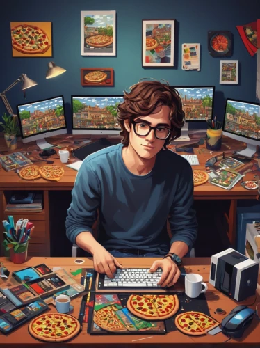 man with a computer,world digital painting,jim's background,computer game,game illustration,computer addiction,internet addiction,computer freak,illustrator,computer games,self employed,game addiction,freelance,playmat,geek,work from home,computer art,computer business,digital nomads,web developer,Art,Artistic Painting,Artistic Painting 29