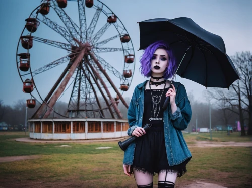 gothic fashion,goth festival,goth woman,goth subculture,gothic dress,goth whitby weekend,gothic woman,goth weekend,whitby goth weekend,dark gothic mood,goth,goth like,fairground,gothic style,girl with a wheel,umbrella,goths,blue rain,veil purple,violet,Art,Artistic Painting,Artistic Painting 32