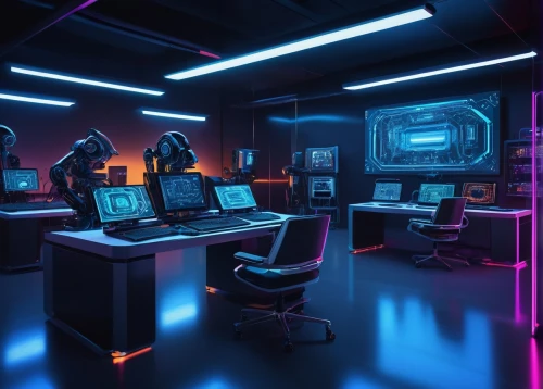 computer room,neon human resources,sci fi surgery room,the server room,ufo interior,game room,working space,creative office,modern office,computer workstation,blur office background,cyber,control center,computer desk,cinema 4d,visual effect lighting,3d render,3d background,study room,desk,Illustration,Abstract Fantasy,Abstract Fantasy 09