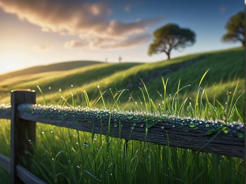 pasture fence,meadow landscape,grassland,long grass,grasslands,blooming grass,fence posts,landscape background,green grass,grass,grass blossom,meadow fescue,blade of grass,sweet grass,green meadow,arrowgrass,green landscape,wooden fence,yellow grass,ricefield,Conceptual Art,Sci-Fi,Sci-Fi 01