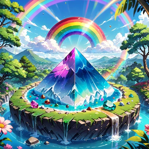 rainbow background,rainbow world map,prism,prism ball,diamond lagoon,triangles background,ark,rainbow pencil background,delight island,rainbow and stars,rainbow,pot of gold background,raimbow,rainbow at sea,ethereum logo,unicorn background,prismatic,rainbow bridge,mountain world,cube background,Anime,Anime,Traditional