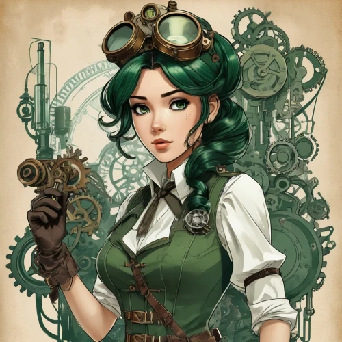 steampunk,steampunk gears,victorian style,victorian lady,girl with gun,clockmaker,transistor,watchmaker,vintage girl,lady medic,cogs,girl with a gun,rosa ' amber cover,victorian,game illustration,gunsmith,biologist,telephone operator,gardenia,apothecary,Conceptual Art,Fantasy,Fantasy 25