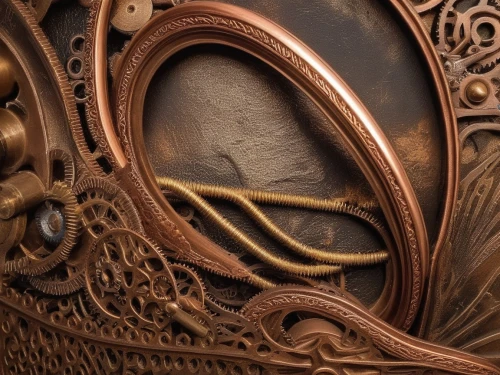 longcase clock,embossed rosewood,grandfather clock,carved wood,patterned wood decoration,steampunk gears,ornamental wood,ornate pocket watch,wood carving,antique background,antique furniture,old clock,woodwork,art nouveau design,detail shot,art nouveau frames,art nouveau,decorative element,armoire,art nouveau frame,Illustration,Realistic Fantasy,Realistic Fantasy 13