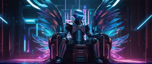 throne,the throne,cyberpunk,echo,queen cage,emperor,archangel,cyber,nebula guardian,aura,valerian,electro,thrones,cg artwork,random access memory,cybernetics,nova,futuristic,the ruler,cyberspace,Conceptual Art,Oil color,Oil Color 19