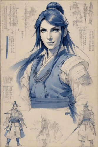 yi sun sin,hamearis lucina,winterblueher,wuchang,mulan,guilinggao,male character,female warrior,hwachae,xiangwei,concept art,shuanghuan noble,zui quan,shimada,xing yi quan,game character,hong,xun,xiaochi,kinara,Digital Art,Blueprint