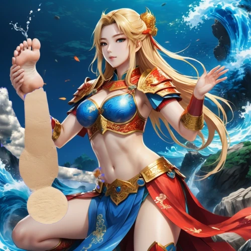 nami,god of the sea,kos,yang,water-the sword lily,sea god,goddess of justice,elza,dragon li,fantasy woman,kinara,siren,the blonde in the river,balalaika,venera,mar,ora,fantasia,female warrior,sea