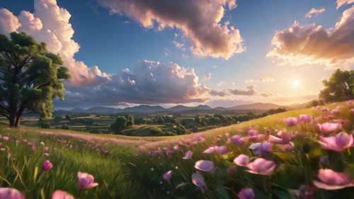 meadow landscape,landscape background,blooming field,flower field,flowering meadow,meadow in pastel,field of flowers,spring background,springtime background,beautiful landscape,flower meadow,blanket of flowers,splendor of flowers,spring meadow,spring morning,tulip background,flower background,flowers field,tulip field,nature landscape,Photography,General,Natural