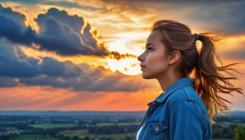 woman silhouette,landscape background,little girl in wind,woman thinking,mystical portrait of a girl,portrait photography,creative background,background view nature,girl in a long,self hypnosis,portrait background,sunburst background,management of hair loss,silhouette against the sky,sky,girl in t-shirt,landscape photography,colorful background,ear of the wind,sunset glow,Photography,General,Realistic