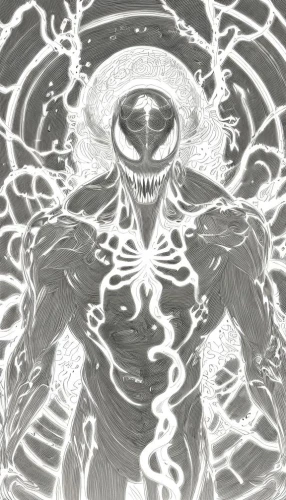 death god,spawn,sea god,god of the sea,grimm reaper,venom,strom,supernatural creature,magus,electro,sun god,human torch,the ghost,sea devil,poseidon,turmoil,angel of death,mono line art,sea man,reaper,Design Sketch,Design Sketch,Character Sketch