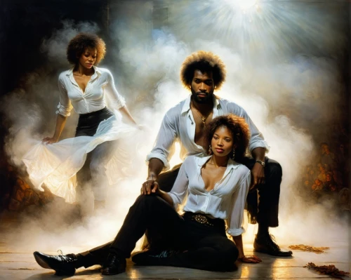 oil painting on canvas,mahogany family,the king of pop,afro american girls,oil painting,three kings,musicians,beautiful african american women,black music note,album cover,artists of stars,afro-american,holy family,art painting,cd cover,emancipation,soulful,oil on canvas,afro american,the dawn family,Illustration,Realistic Fantasy,Realistic Fantasy 32