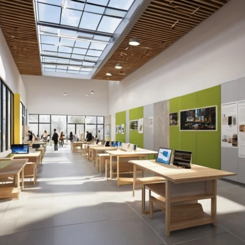 apple store,school design,home of apple,modern office,apple desk,apple world,apple inc,cafeteria,daylighting,computer store,canteen,children's interior,offices,business school,lecture hall,new building,conference room,athens art school,music conservatory,school benches