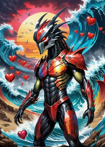 sea man,fighting fish,aquaman,sea god,wind warrior,mazda ryuga,god of the sea,valentines day background,heart background,merman,sea devil,riptide,valentine background,tidal wave,valentine calendar,wolverine,thundercat,kame sennin,garuda,surfer,Conceptual Art,Graffiti Art,Graffiti Art 09