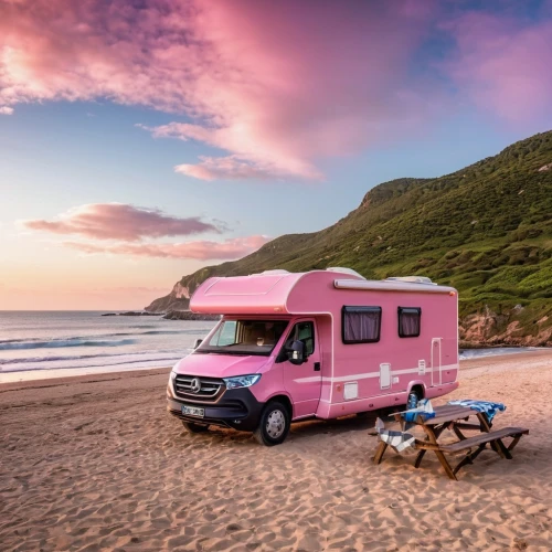 camper on the beach,travel trailer poster,travel trailer,campervan,motorhomes,motorhome,gmc motorhome,vanlife,christmas travel trailer,teardrop camper,camping car,rving,paparoa national park,recreational vehicle,camper van,nissan caravan,caravanning,pink beach,camping bus,camper van isolated,Photography,General,Realistic