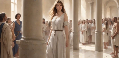 school of athens,apollo and the muses,aphrodite,athena,neoclassic,vittoriano,accolade,aisle,justitia,greek mythology,versailles,pilate,hall of the fallen,acropolis,athenian,athene brama,rome 2,procession,girl in a long dress from the back,girl in a long dress,Digital Art,Classicism