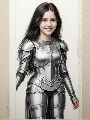 silver,joan of arc,clove,armour,female warrior,cuirass,vector art,chain mail,vector illustration,armor,vector image,clove-clove,digital art,portrait background,pewter,paladin,crusader,catarina,world digital painting,breastplate,Illustration,Black and White,Black and White 29