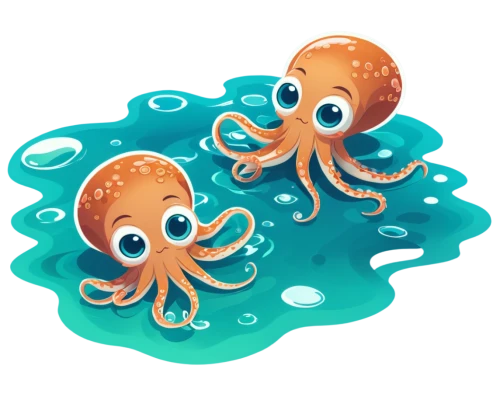 cephalopods,squids,octopus vector graphic,cephalopod,sea creatures,squid game,squid game card,squid rings,fun octopus,kawaii people swimming,sea animals,island residents,jellies,sea monsters,sea scouts,sea-life,urchins,squid,octopus,aquarium inhabitants,Unique,Design,Sticker