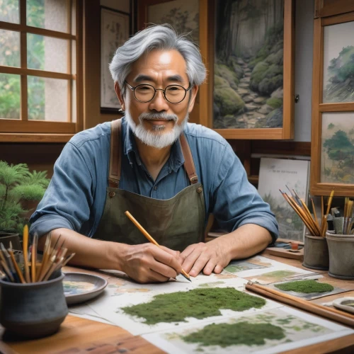 studio ghibli,artist portrait,japanese art,world digital painting,painting technique,luo han guo,oriental painting,choi kwang-do,han bok,han thom,jin deui,chinese art,pouchong,craftsman,junshan yinzhen,japanese background,dragon li,meticulous painting,kai yang,fantasy portrait,Conceptual Art,Fantasy,Fantasy 13