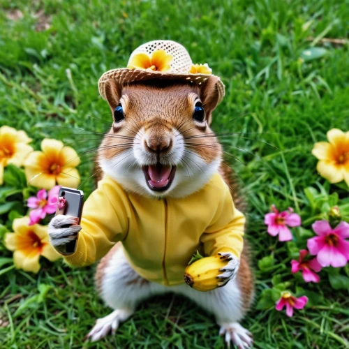 animals play dress-up,flower animal,flower hat,daffodils,potato blossoms,squirell,bunny on flower,spring pancake,corgi,relaxed squirrel,spring unicorn,springtime,picking flowers,hungry chipmunk,welschcorgi,squirrel,spring background,cute animal,chilling squirrel,cute animals,Photography,General,Realistic